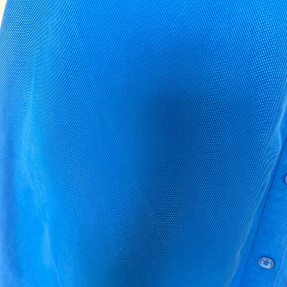 Thakoon Cerulean Blue Shirt Dress Size 12 Career Blouson Tie Waist Designer $310 - Picture 13 of 13